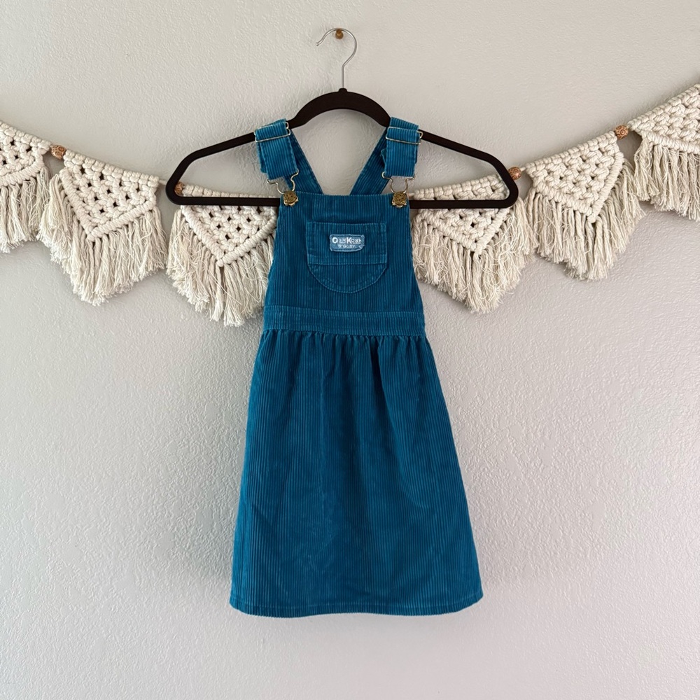 OshKosh‎ B’Gosh Vintage Teal Corduroy Overall Dress